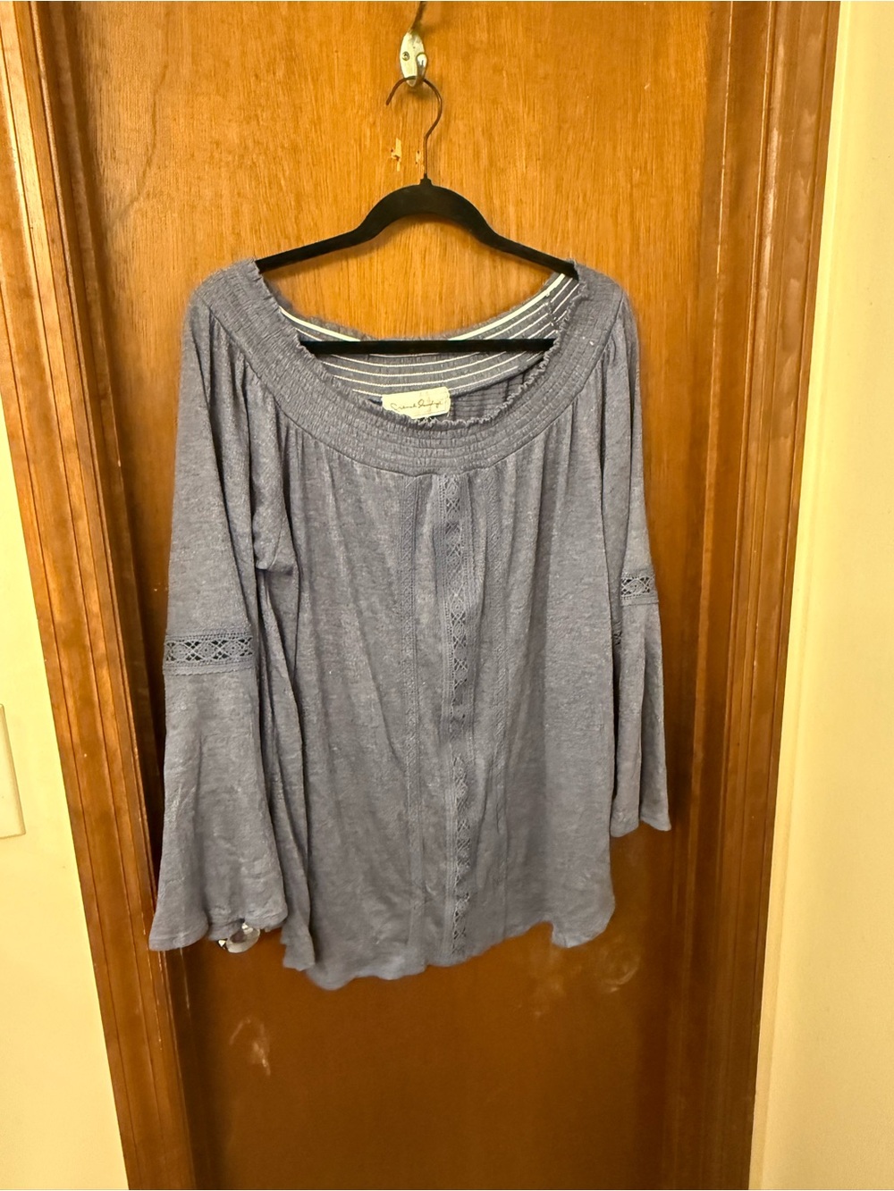 French Laundry Dusty Blue Boho Peasant Tunic